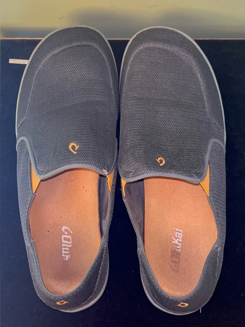 OluKai Men's Dark Shadow Grey Nohea Mesh slip-on shoes Size 11.5